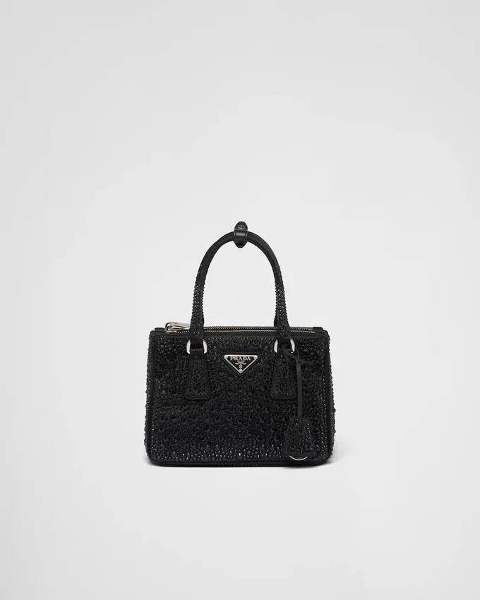 Bolso Prada Galleria Mini de satén con cristales Bolso Prada Galleria Mini de satén con cristales