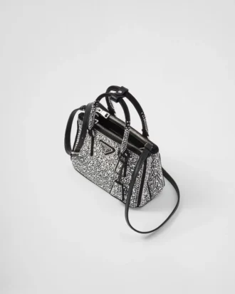 Bolso Prada Galleria Mini de satén con cristales