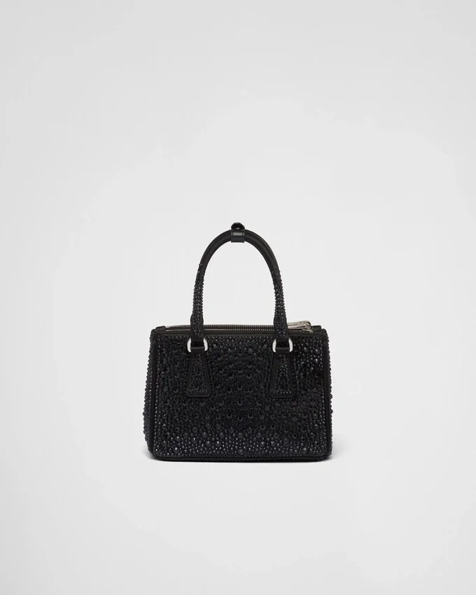 Bolso Prada Galleria Mini de satén con cristales Bolso Prada Galleria Mini de satén con cristales
