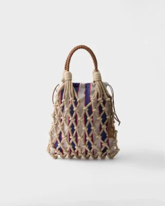 Bolso Prada Noua mediano de macramé de algodón Bolso Prada Noua mediano de macramé de algodón