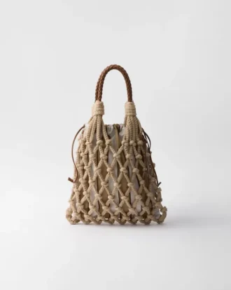 Bolso Prada Noua mediano de macramé de algodón Bolso Prada Noua mediano de macramé de algodón