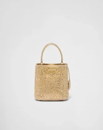 Bolso Prada Panier de satén con cristales Bolso Prada Panier de satén con cristales