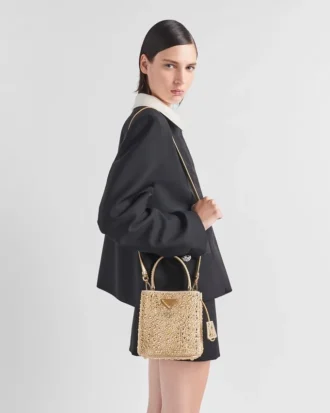 Bolso Prada Panier de satén con cristales Bolso Prada Panier de satén con cristales