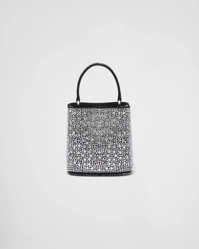 Bolso Prada Panier de satén con cristales Bolso Prada Panier de satén con cristales
