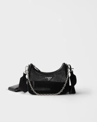 Bolso Prada Re-Edition 2005 de malla y piel cepillada