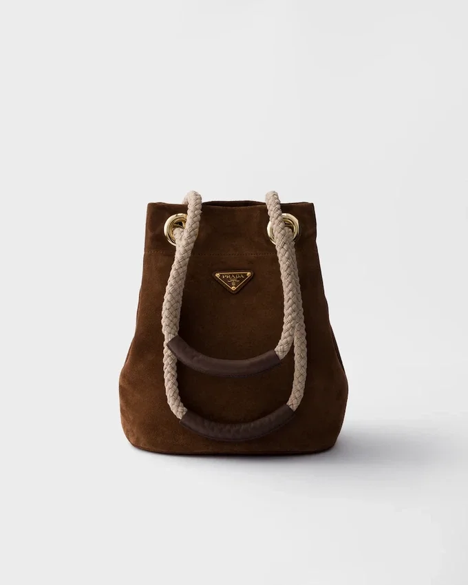 Bolso tipo cubo pequeño de gamuza Prada Mariner Bolso tipo cubo pequeño de gamuza Prada Mariner