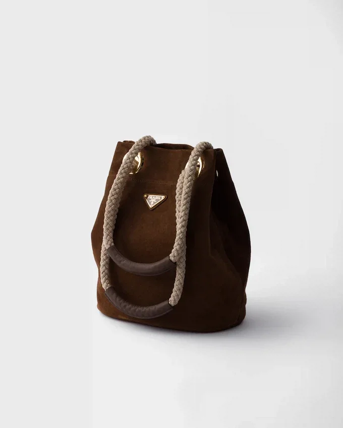 Bolso tipo cubo pequeño de gamuza Prada Mariner Bolso tipo cubo pequeño de gamuza Prada Mariner
