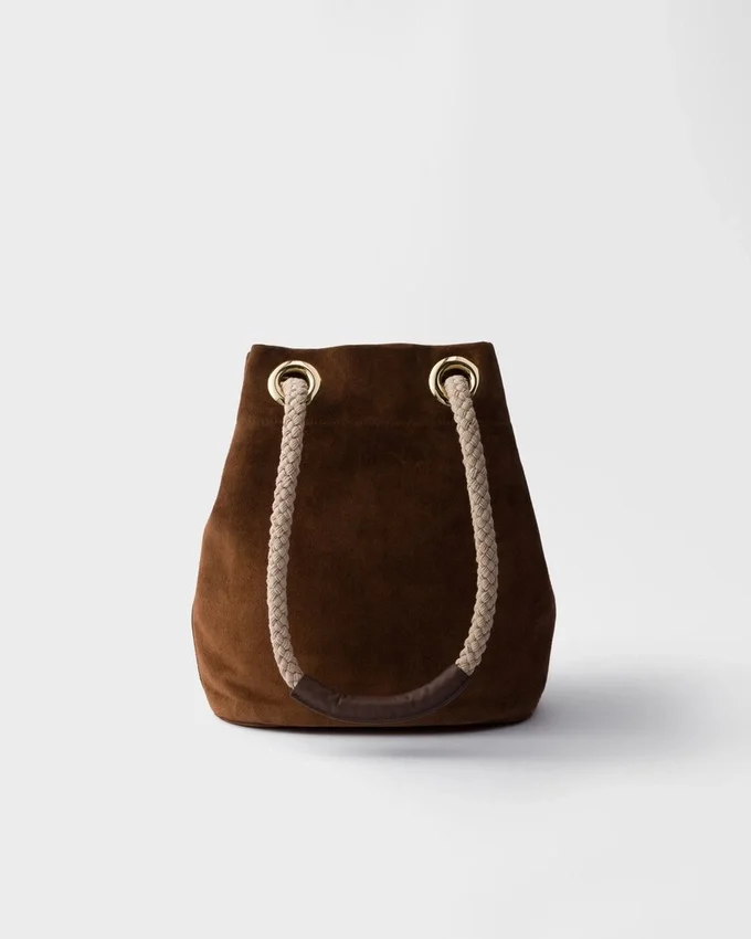 Bolso tipo cubo pequeño de gamuza Prada Mariner Bolso tipo cubo pequeño de gamuza Prada Mariner
