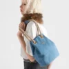 Bolso tipo cubo pequeño de gamuza Prada Mariner