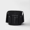Bolso tipo cubo Prada Route Mini de lona y cuero Bolso tipo cubo Prada Route Mini de lona y cuero