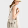 Bolso tipo cubo Prada Route Mini de lona y cuero Bolso tipo cubo Prada Route Mini de lona y cuero