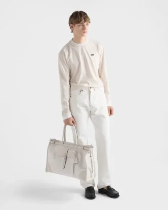 Bolso tote de denim y cuero Bonnie de Prada