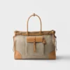 Bolso tote de lino y cuero Prada Bonnie Bolso tote de lino y cuero Prada Bonnie