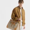 Bolso tote de lino y cuero Prada Bonnie Bolso tote de lino y cuero Prada Bonnie