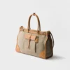 Bolso tote de lino y cuero Prada Bonnie Bolso tote de lino y cuero Prada Bonnie