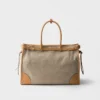 Bolso tote de lino y cuero Prada Bonnie Bolso tote de lino y cuero Prada Bonnie