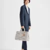 Bolso tote de lona a rayas Bolso tote de lona a rayas