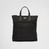 Bolso tote de Re-Nylon y cuero Saffiano Bolso tote de Re-Nylon y cuero Saffiano