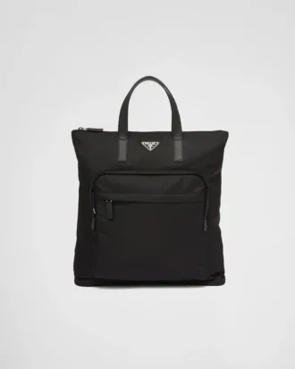Bolso tote de Re-Nylon y cuero Saffiano Bolso tote de Re-Nylon y cuero Saffiano