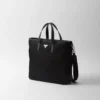 Bolso tote de Re-Nylon y cuero Saffiano Bolso tote de Re-Nylon y cuero Saffiano