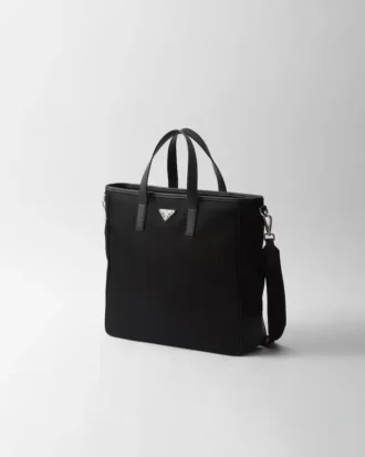 Bolso tote de Re-Nylon y cuero Saffiano Bolso tote de Re-Nylon y cuero Saffiano