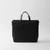 Bolso tote de Re-Nylon y cuero Saffiano Bolso tote de Re-Nylon y cuero Saffiano