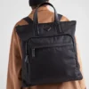 Bolso tote de Re-Nylon y cuero Saffiano Bolso tote de Re-Nylon y cuero Saffiano