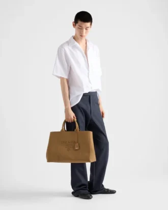 Bolso tote extragrande de lona de algodón Prada Jardiniare Bolso tote extragrande de lona de algodón Prada Jardiniare