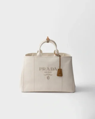 Bolso tote extragrande de mezcla de lino Prada Jardiniare