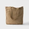 Bolso tote grande de gamuza y crochet Bolso tote grande de gamuza y crochet