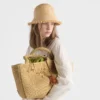 Bolso tote grande de ganchillo con detalles de cuero Bolso tote grande de ganchillo con detalles de cuero