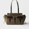 Bolso tote grande de lona y cuero Prada Route Bolso tote grande de lona y cuero Prada Route
