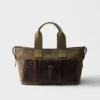 Bolso tote grande de lona y cuero Prada Route Bolso tote grande de lona y cuero Prada Route