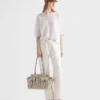 Bolso tote grande de lona y cuero Prada Route Bolso tote grande de lona y cuero Prada Route