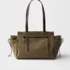 Bolso tote grande de lona y cuero Prada Route Bolso tote grande de lona y cuero Prada Route