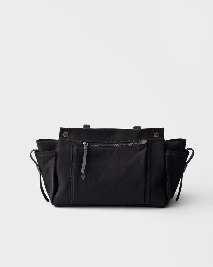 Bolso tote grande de lona y cuero Prada Route Bolso tote grande de lona y cuero Prada Route
