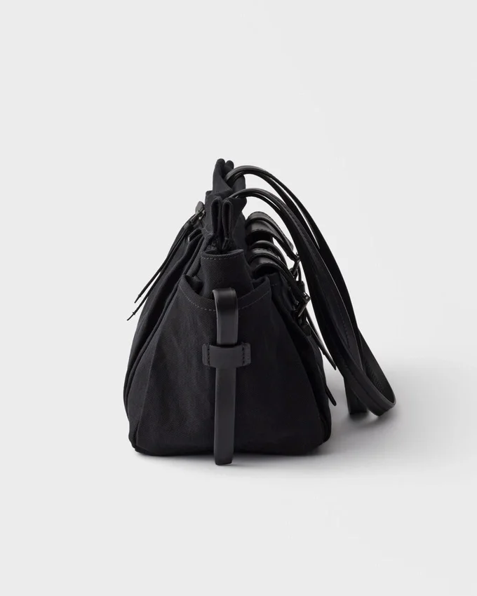 Bolso tote grande de lona y cuero Prada Route Bolso tote grande de lona y cuero Prada Route
