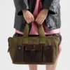 Bolso tote grande de lona y cuero Prada Route Bolso tote grande de lona y cuero Prada Route