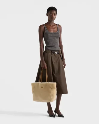 Bolso tote grande de piel de oveja