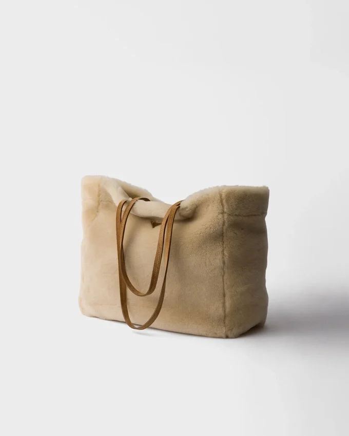 Bolso tote grande de piel de oveja Bolso tote grande de piel de oveja