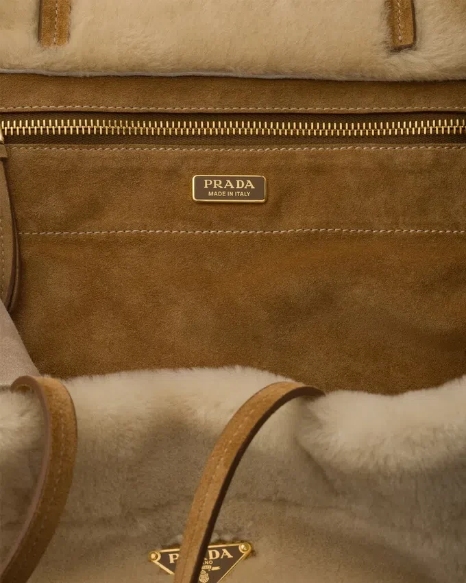 Bolso tote grande de piel de oveja Bolso tote grande de piel de oveja