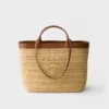 Bolso tote mediano de ganchillo y cuero Bolso tote mediano de ganchillo y cuero