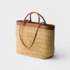 Bolso tote mediano de ganchillo y cuero Bolso tote mediano de ganchillo y cuero