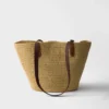 Bolso tote mediano de ganchillo y cuero Bolso tote mediano de ganchillo y cuero
