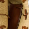 Bolso tote mediano de ganchillo y cuero Bolso tote mediano de ganchillo y cuero