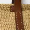 Bolso tote mediano de ganchillo y cuero Bolso tote mediano de ganchillo y cuero