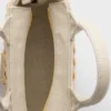 Bolso tote mini de mimbre y mezcla de lino
