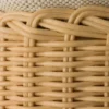 Bolso tote mini de mimbre y mezcla de lino