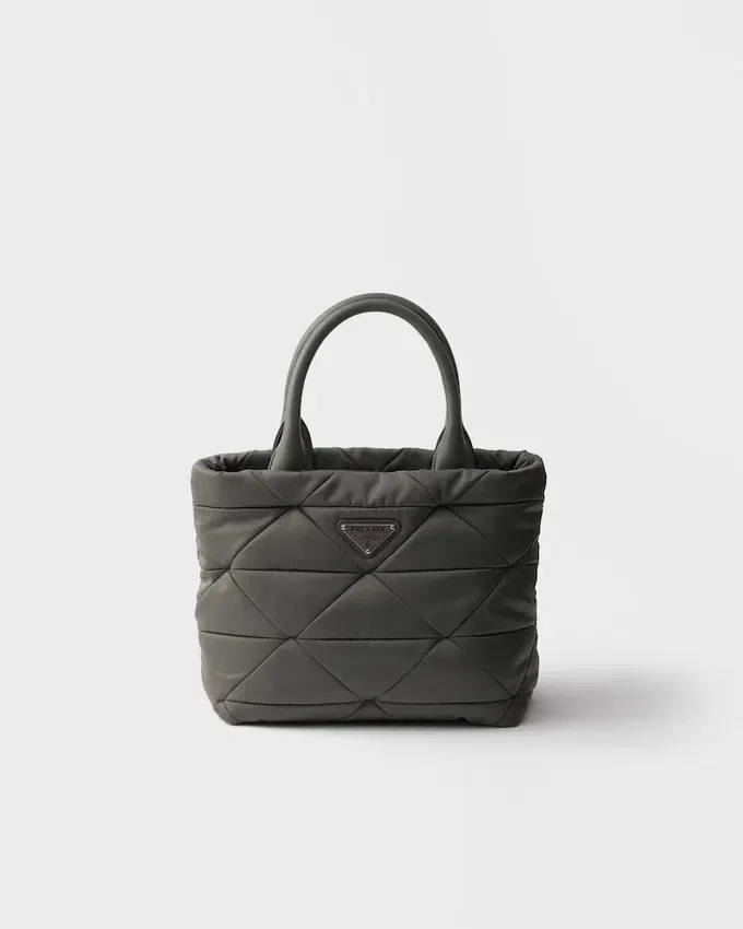 Bolso tote pequeño acolchado de Re-Nylon Bolso tote pequeño acolchado de Re-Nylon