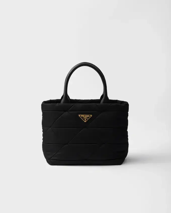 Bolso tote pequeño acolchado de Re-Nylon Bolso tote pequeño acolchado de Re-Nylon